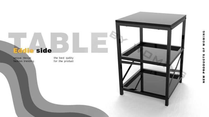 Hot Sales Sofa Bed Side Corner Coffee Table Three Layers Storage Shelf