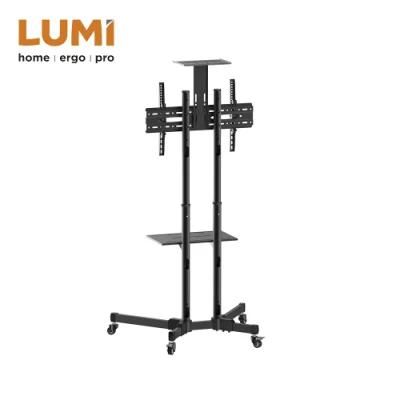 Heavy-Duty Casters with Reinforced Design TV Cart/Trolley LCD TV Table with Shelf From China