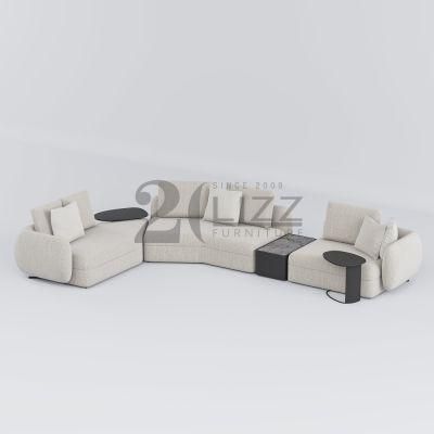 Contemporary Design Office Hotel Home Furniture Modular L Shape Velvet Fabric Sofa