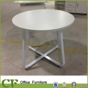 White Round Coffee Table with Steel Frame CD-R1