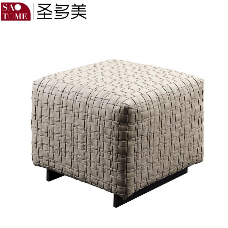 Fashion Living Room Furniture Gray Cloth Square Pedal