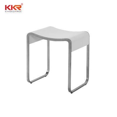 Grey Color Solid Surface Bathroom Stool for Hotel