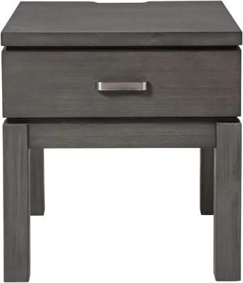 Nightstand, Industrial End Side Table with Drawer and Shelf, Night Stand for Bedroom, Living Room and Small Space