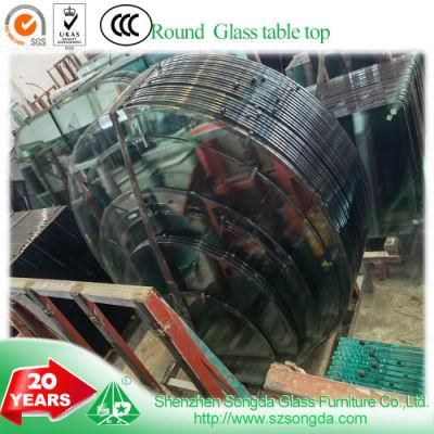 Various Round Size Beveled/Flat Polished/Long Og Edge Glass Table Top