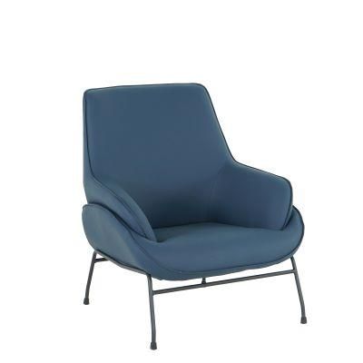 Luxury Blue Accent Living Room Lounge Leisure Modern PU Armchair
