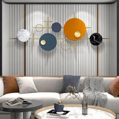 Modern Light Luxury Metal Wall Decoration Creative Circular Wall Hanging Iron Living Room Wall Decoration