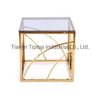 Modern Design Stainless Steel Living Room Furniture Luxury Silver Frame End Table Side Table