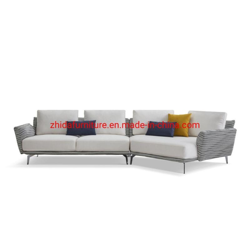 Modern Fabric Living Room L Shape Corner Leather Sofa for Hotel Lobby