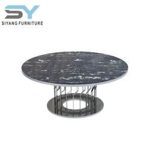 Metal Furniture Center Table Marble Top Coffee Table for Home