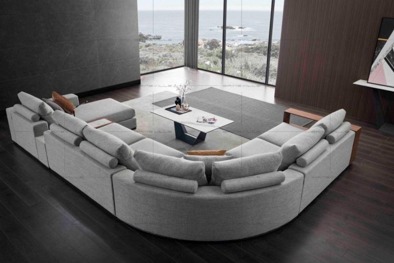 China Manufacturer Latest European Modern Furniture Genuine Fabric Sofa Living Room Furniture
