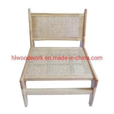 Rattan Leisure Chair Rubber Wood Frame Natural Color Living Room Chair Hotel Chair Resteraunt Chair Living Room Chair
