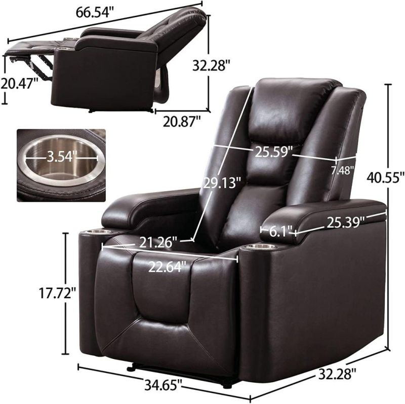 Jky Furniture Multifunction Leather Home Theater Recliner Sofa Set with Multifunction