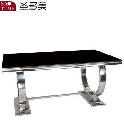 Modern Practical Living Room Furniture Stainless Steel Rectangular Dining Table
