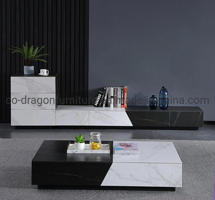 Modern Luxury Rock Plate Coffee Table for Living Room Furniture