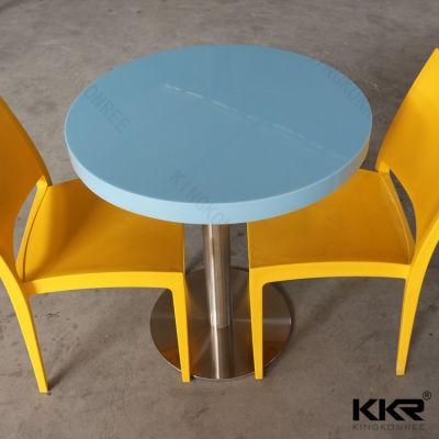 Round Shape Artificial Stone Corian Coffee Tables for Coffee Shops