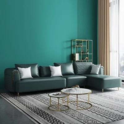 Retro Green Chic Sectional Sofa High-Resiliency Foam Wrapped Couch Set