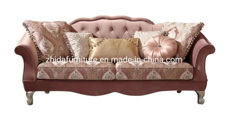 Italy Casa Antique Style Classical Home Furniture Fabric Sofa
