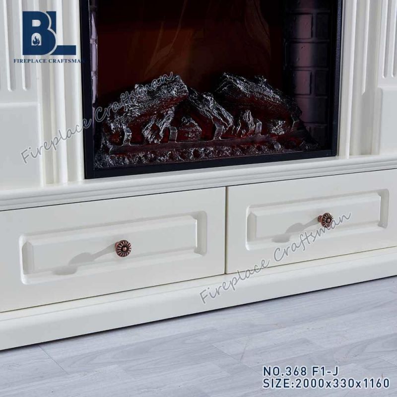 Home Decoration European Style Wooden Mantel Shelf Electric Fireplace Stand with Insert Heater