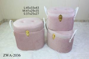Cute Oval Shape Storage Stool with Handle