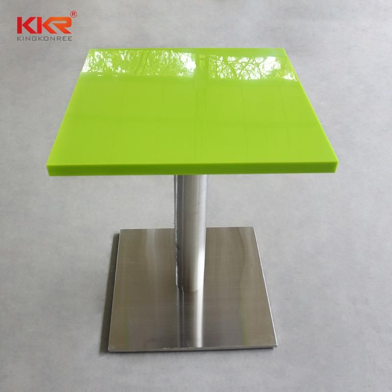 Factory Luxury Square Green Artificial Stone Restaurant Table