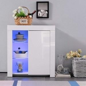 High Gloss RGB LED Sideboard Cabinet Cupboard Buffet Cabinet