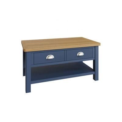 Sienna Painted Blue Coffee Table with Drawers