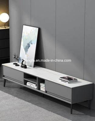 Factory Customized Home Furniture Bedroom Steel Wall Extend Metal Legs Marble TV Stand