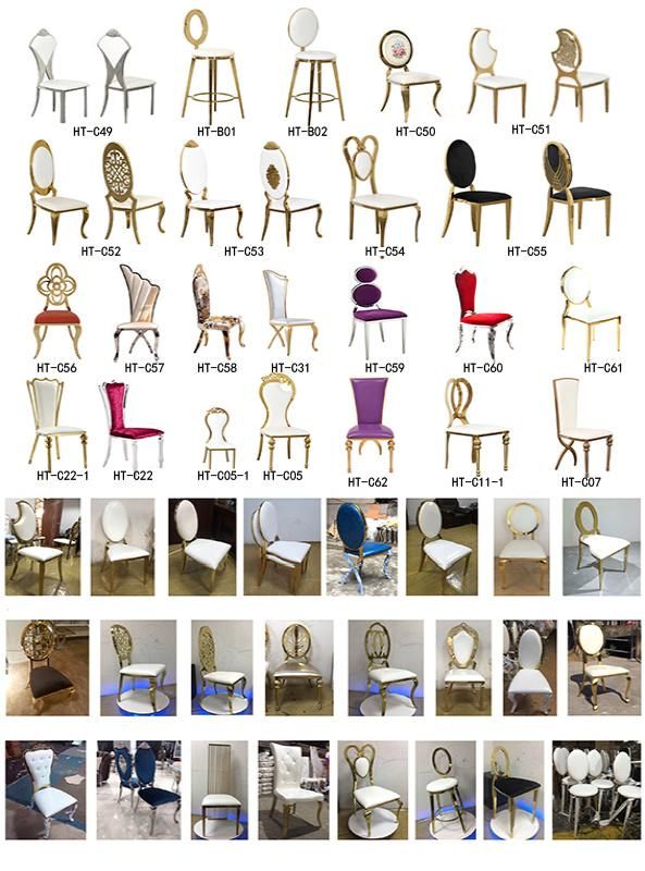 Wholesale Classy Modern Dining Chair Antique Event Stainless Steel Wedding Chair