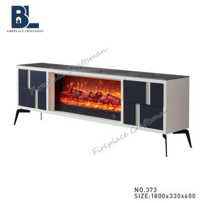 Modern Freestanding Fireplace Mantel Shelf TV Entertainment Center Stand with Wood Burning Insert