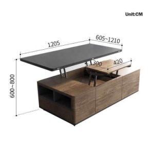 Multi-Purpose Lifting Coffee Table with Wheels and 4 Bar Chairs Can Be Used as Dining Table and Desk