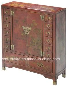 Oriental Asia Antique Leather Cabinet Furniture