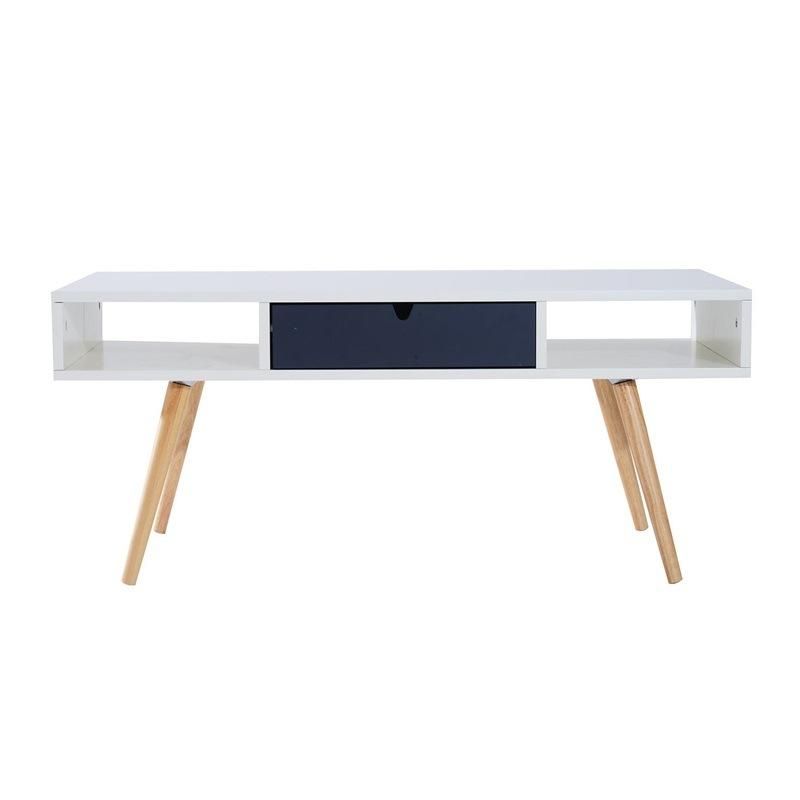 Light Colored Wooden Coffee Table with a Drawer