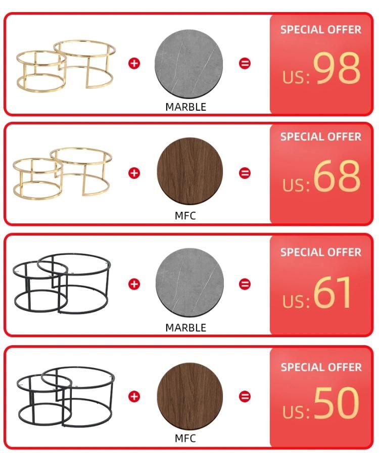 Contemporary Hotel Metal Furniture Leisure Balcony Rectangle Coffee Table