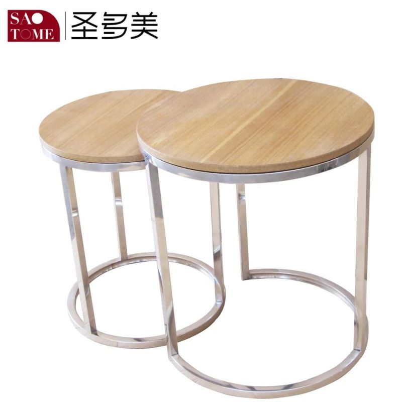 Modern Simple Living Room Furniture Black Two-Story Nest Table