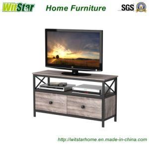 Metal Wooden TV Stand with Two Drawers (WS16-0124, for home furniture)