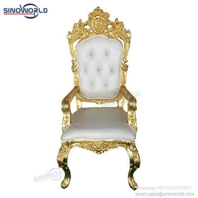 Hot Sale Gold King Queen Chair Single Seat for Wedding and Banquet Chair