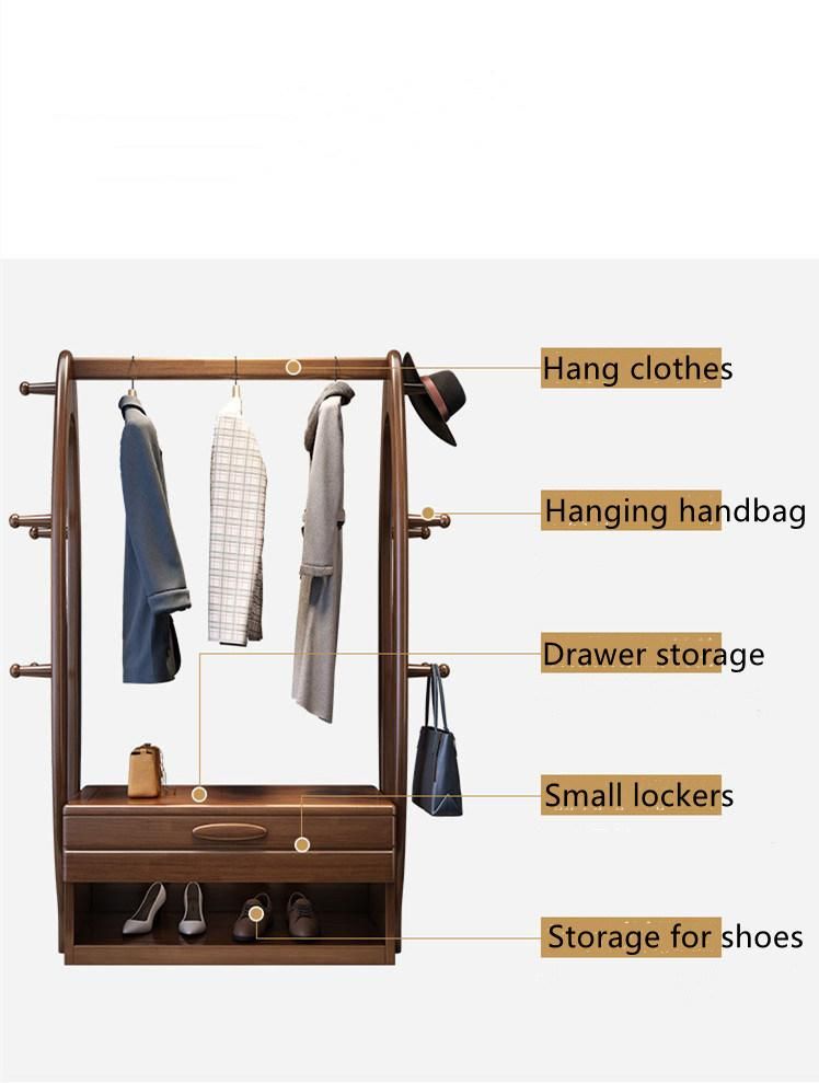 High Quality Open Wooden Hanging Clothes Locker Living Room Furniture Storage Cabinet