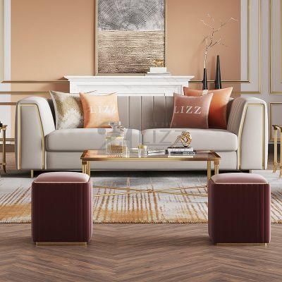 Dubai Furniture Leisure Chair Loveseat Genuine Leather Luxury Designer Sofa Set