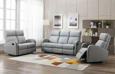 Jky Furniture High Adjustable Tech Fabric Manual Recliner Sofa Set