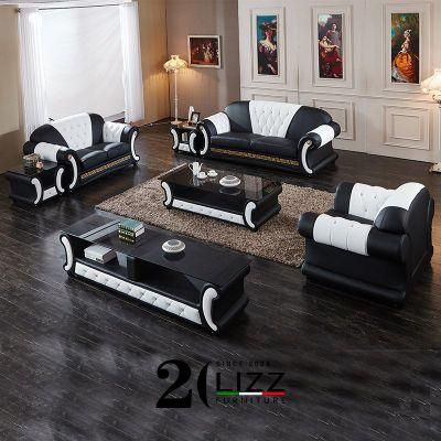 Modern Italian Home Furniture Factory Direct Sell Genuine Leather Chaise Lounge Luxury Living Room Couch