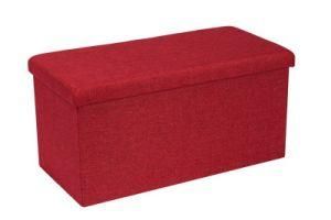 Knobby Fabric Folding Bench Storage Ottoman Box Cloth Stool