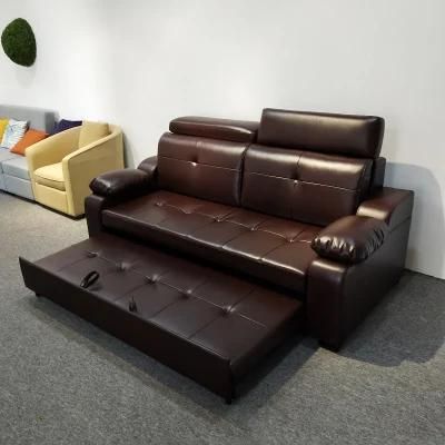 Two Seat Adjustable Back Leather Office Sofa Bed Foldable