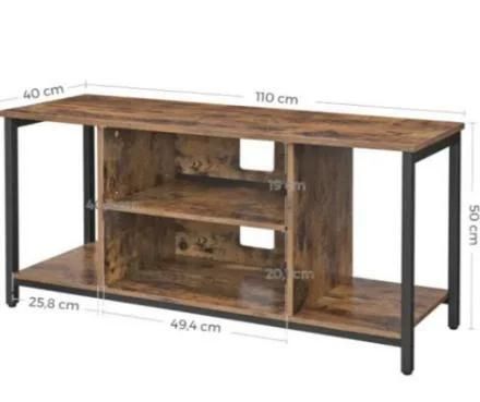 Modern Industrial Wood TV Console Table with Storage