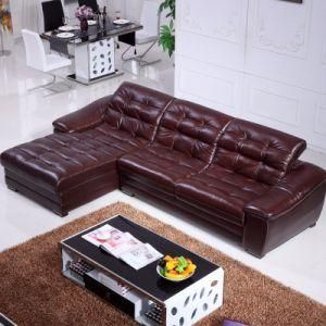 L Shape Modern Genuine Leather Sofa for Home Furniture (959#)