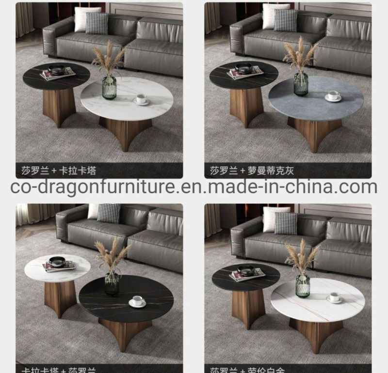 Hot Sale Modern Furniture Steel Coffee Table with Marble Top