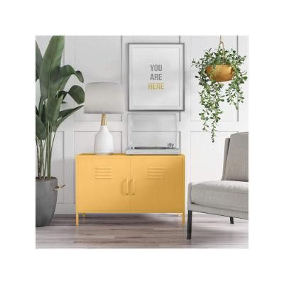 Modern Multifunctional Yellow Ultra-Thin Steel Storage Filing Cabinet TV Stand Console