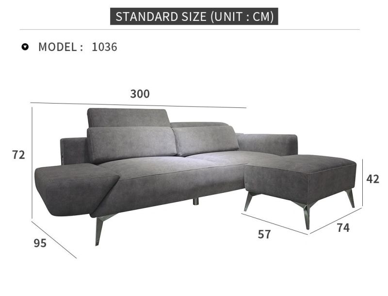 European Style New Type Modern Design Living Room Furniture 3 Seater Fabric Corner Sofa with