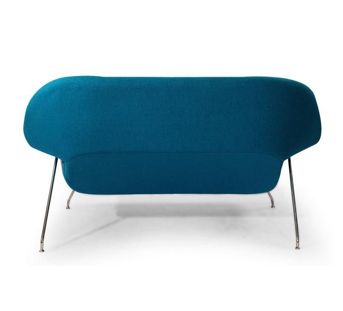Modern Blue Velvet Love Seat Sofa