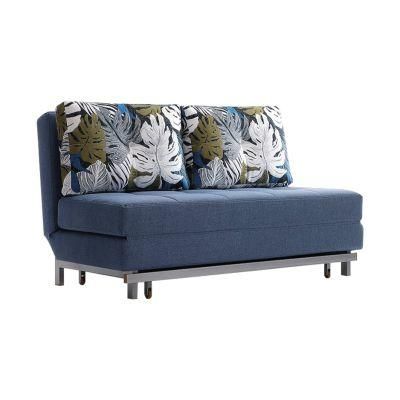 Luxury Solid Wooden Reception Living Room Bed Furniture Bedroom Fabric Double Sofa for Living Room