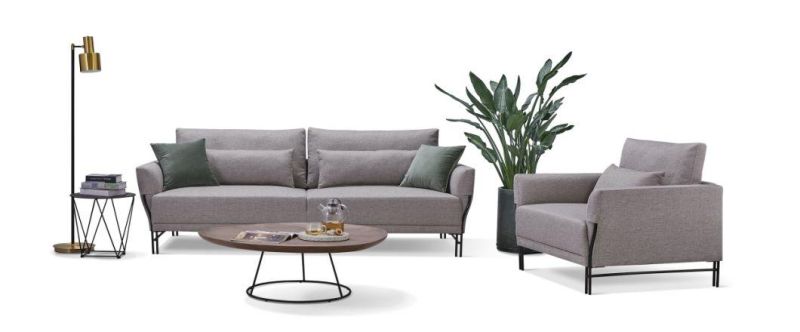 Zhida Modern Home Furniture Villa Living Room Stainless Frame Leg Fabric Sofa Set L Shape Sectional Sofa Couch